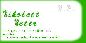 nikolett meter business card